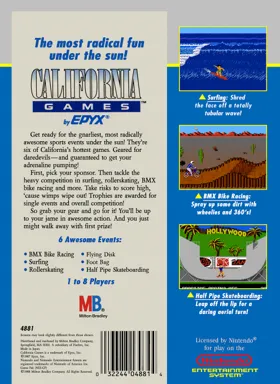 California Games (USA) box cover back